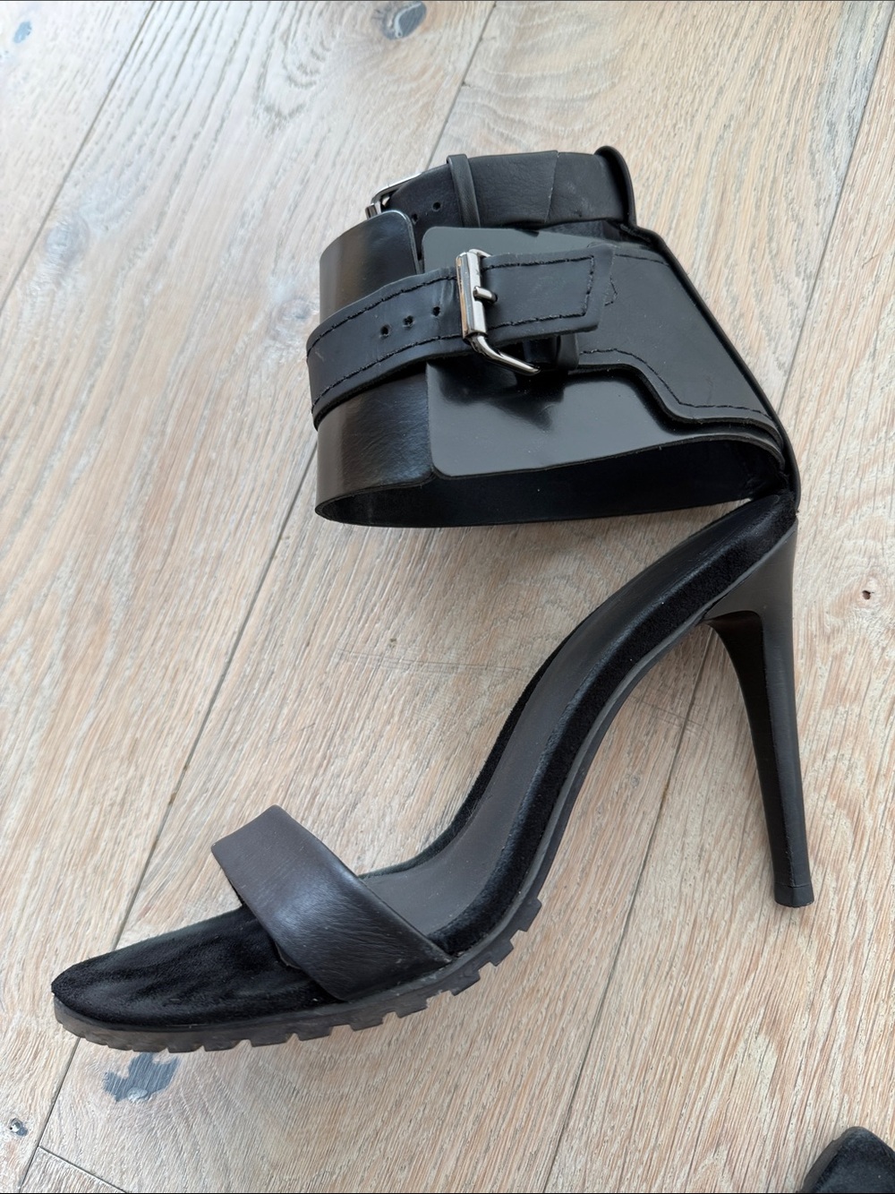 Tibi Black High Heel Ankle Strap Sandal